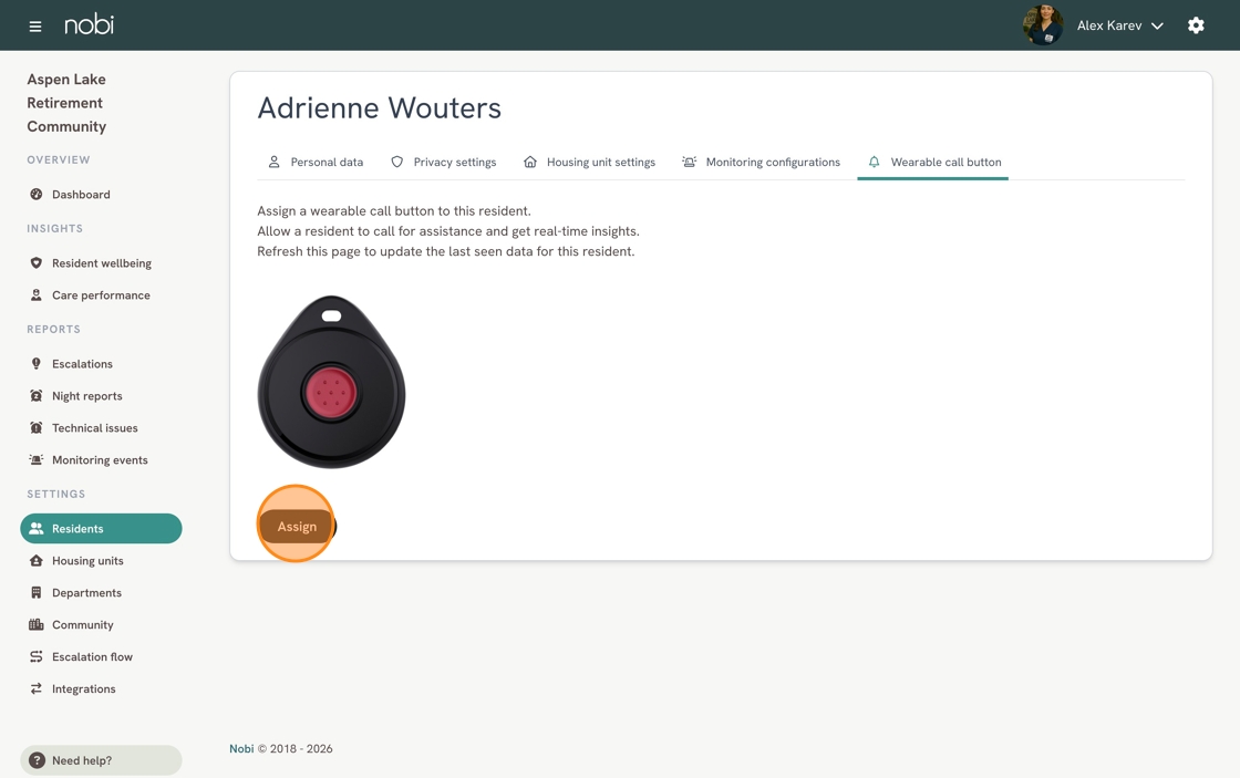 How to Assign a Wearable Call Button to a Resident - Step 8.jpeg