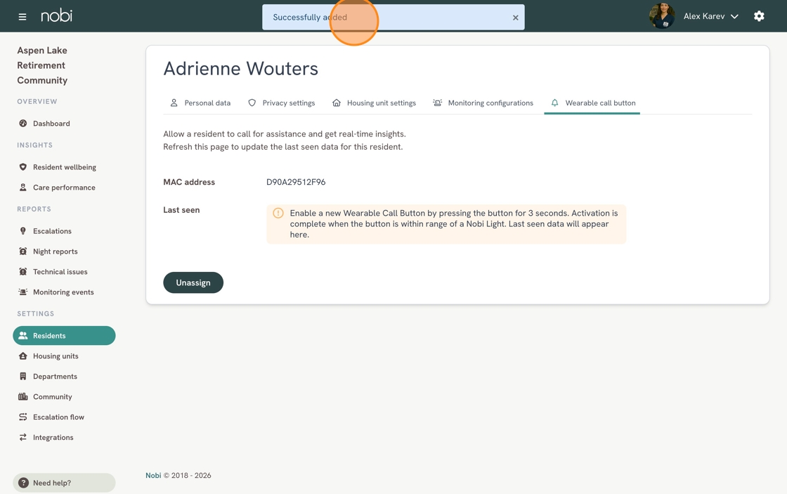 How to Assign a Wearable Call Button to a Resident - Step 13.jpeg