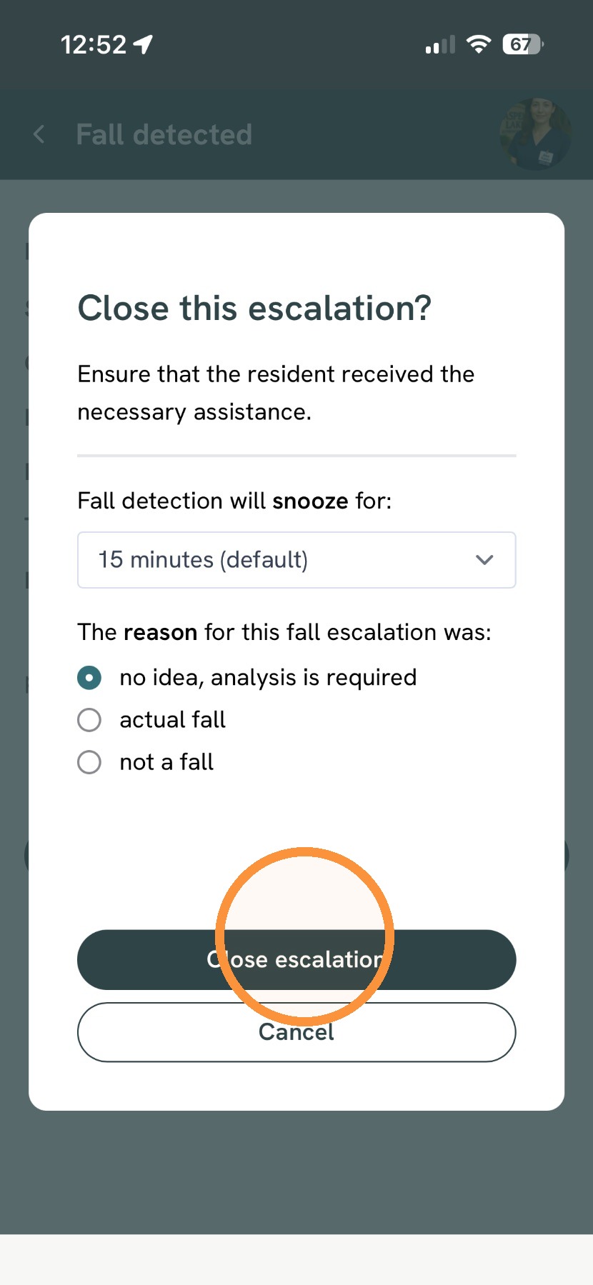 close escalation via app, phone calling - Step 6.jpeg